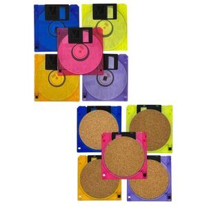 Verbatim 3.5-inch Translucent Color Authentic Floppy Disks Coaster Set